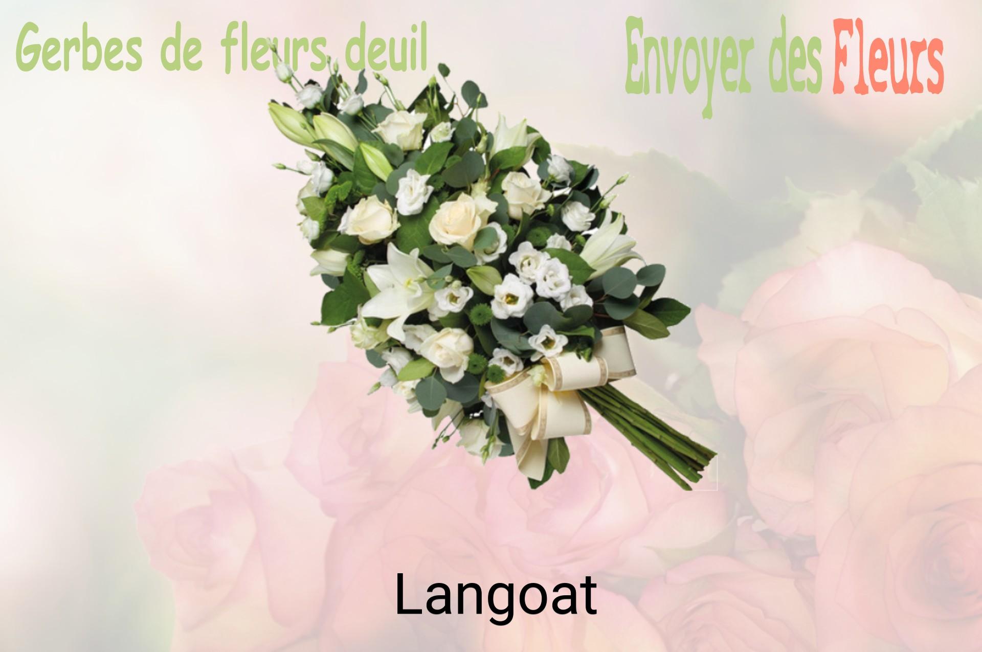 Gerbe de fleurs de deuil livrée à Langoat